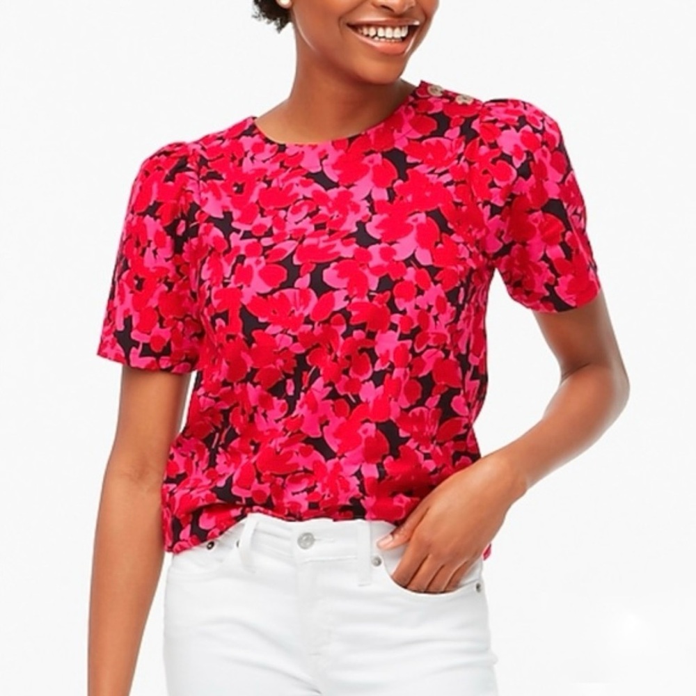 🔥BRAND NEW🔥 J. Crew Red and Black Floral Fabric